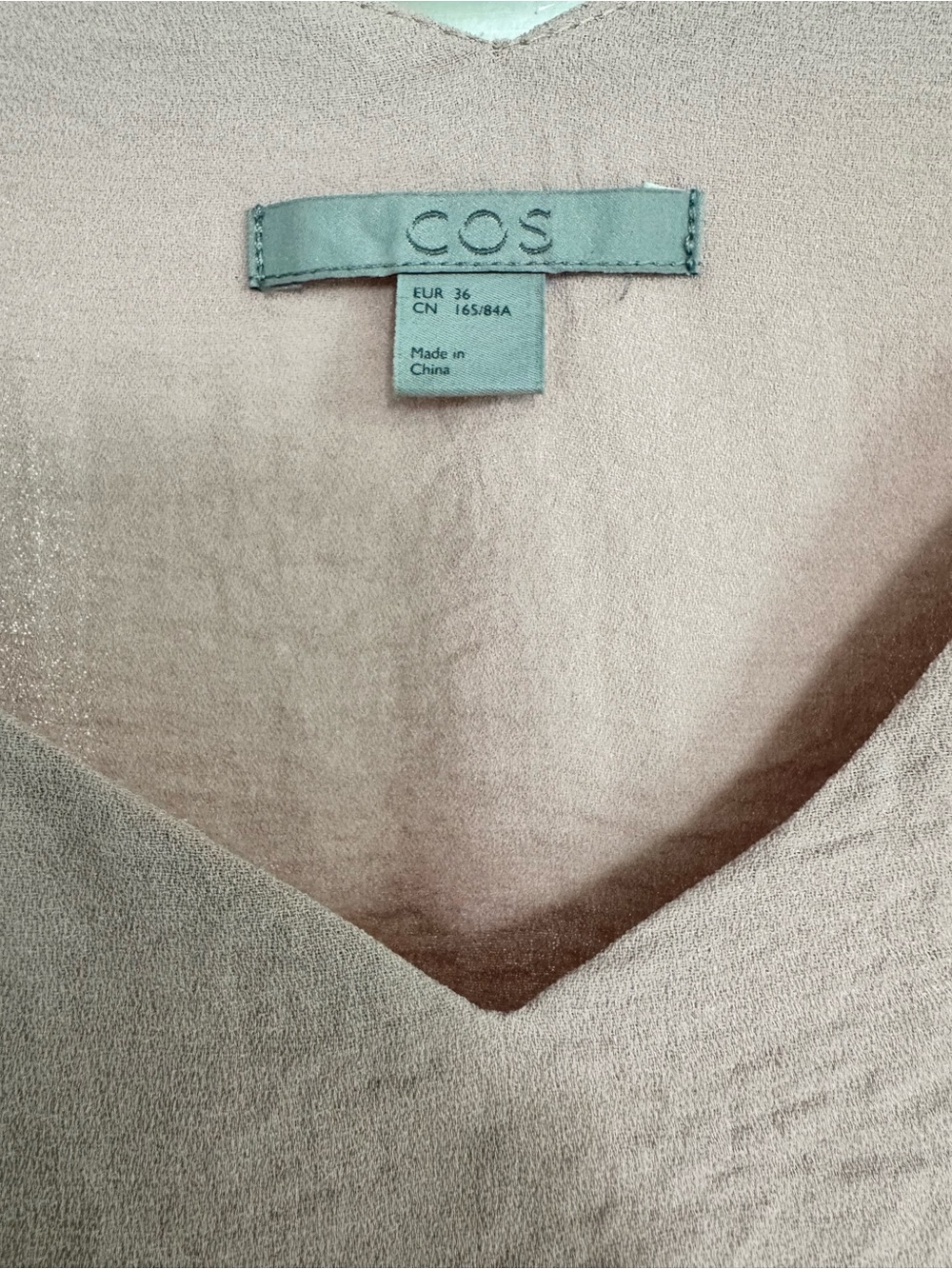 COS Neutral V‑Neck Maxi Dress in Beige